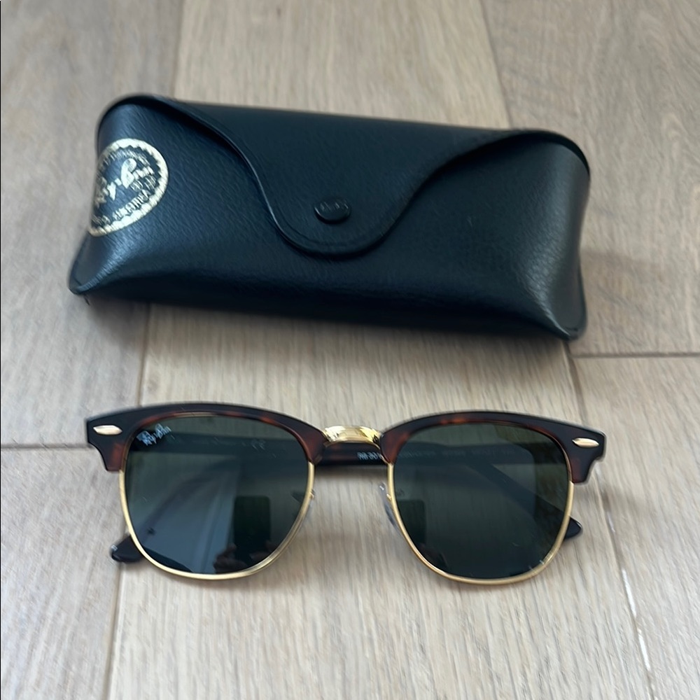 Ray-Ban Black and Brown Leather Bag